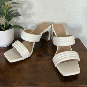 Off white strap mule heels